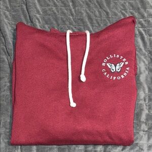 Hollister Maroon Hoodie with White Accents